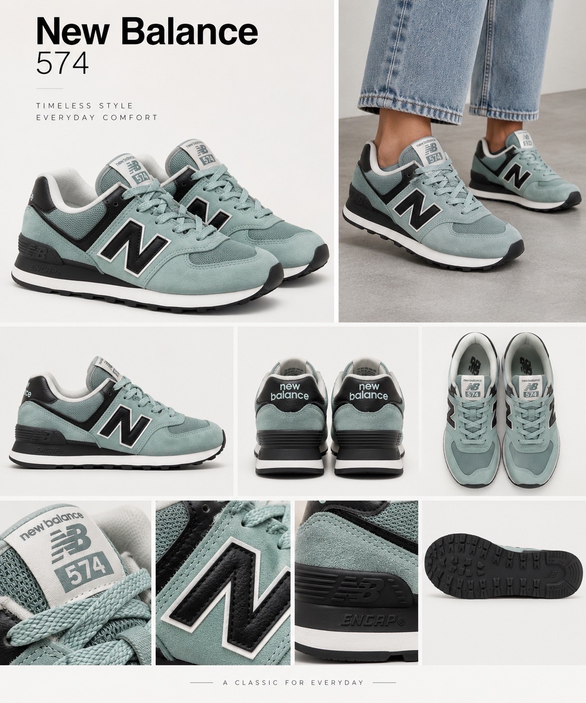 New Balance 574 bleu clair