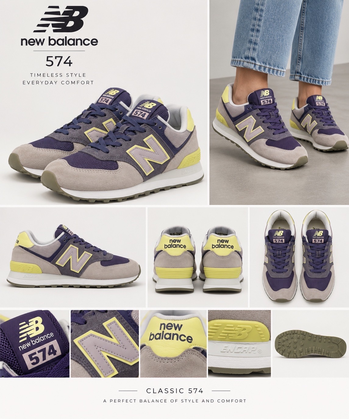 New Balance 574 violet