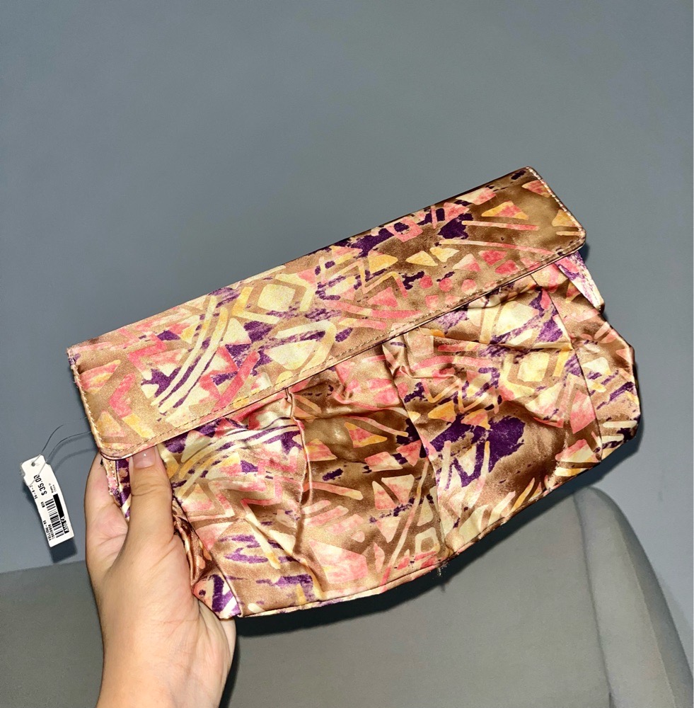 ALDO Multicolor Clutch Zipper and Button Closure