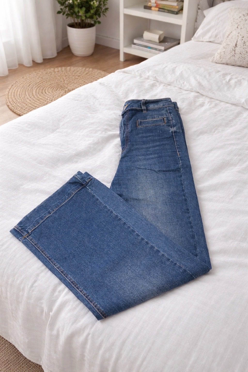 Pantalon large taille haute