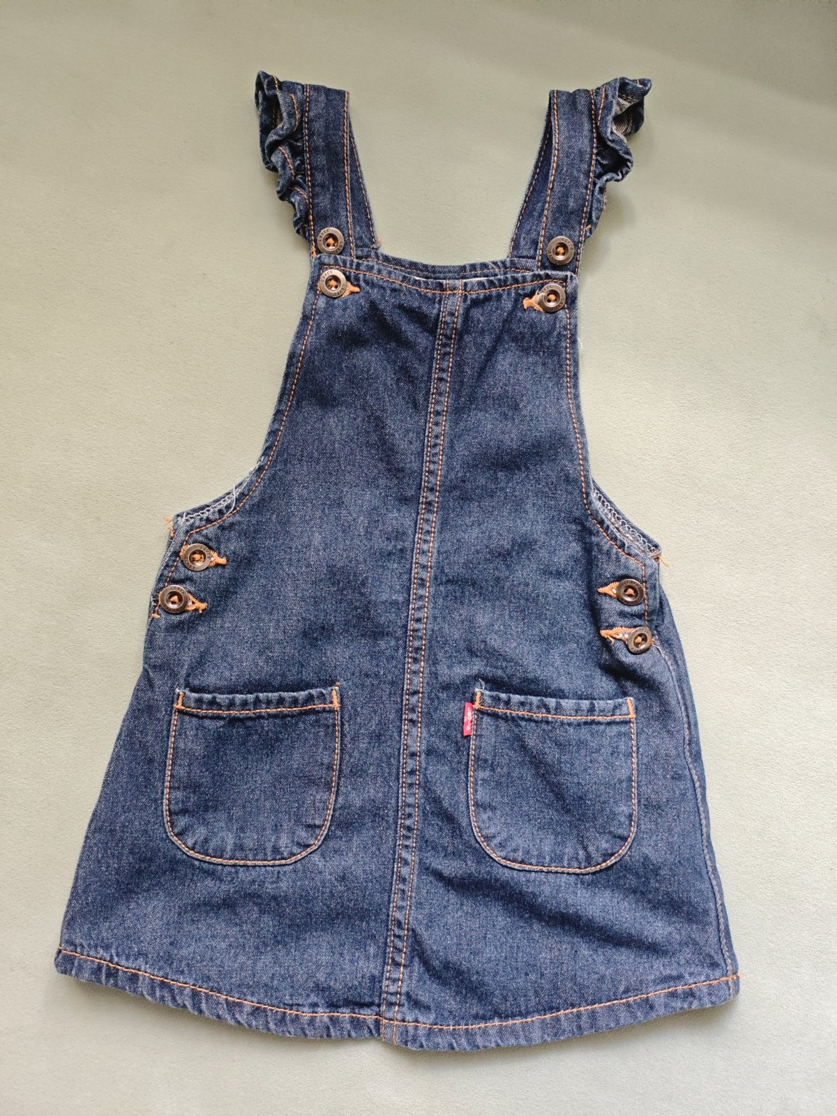 Levi’s 24 months blue denim jumper dress dark blue girls cotton autumn fall