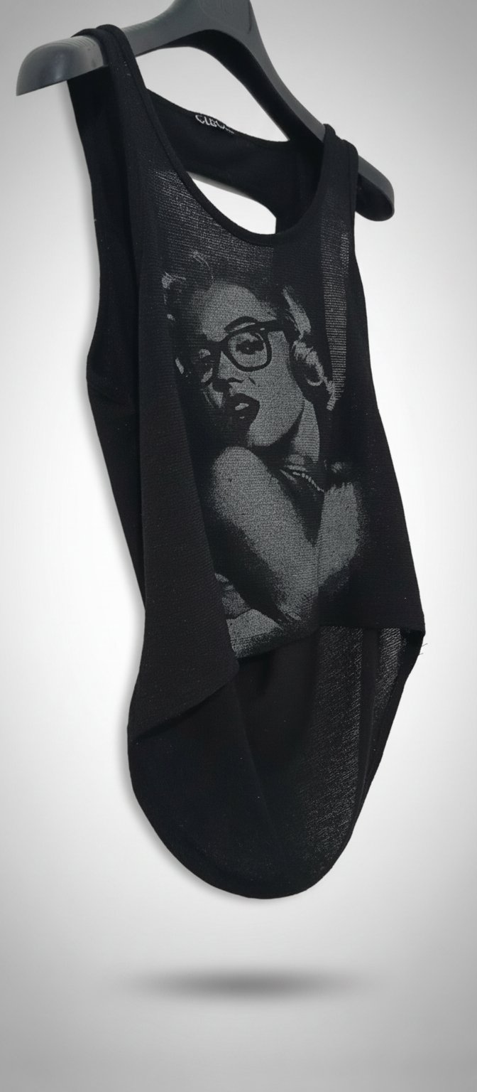 T_shirt noir imprimé 
