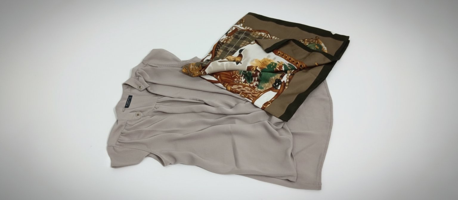 Chemise soie couleur grège 