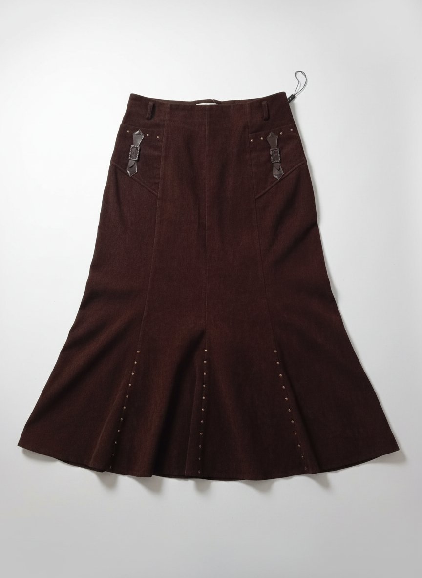 Jupe avec doublure dain marron T40