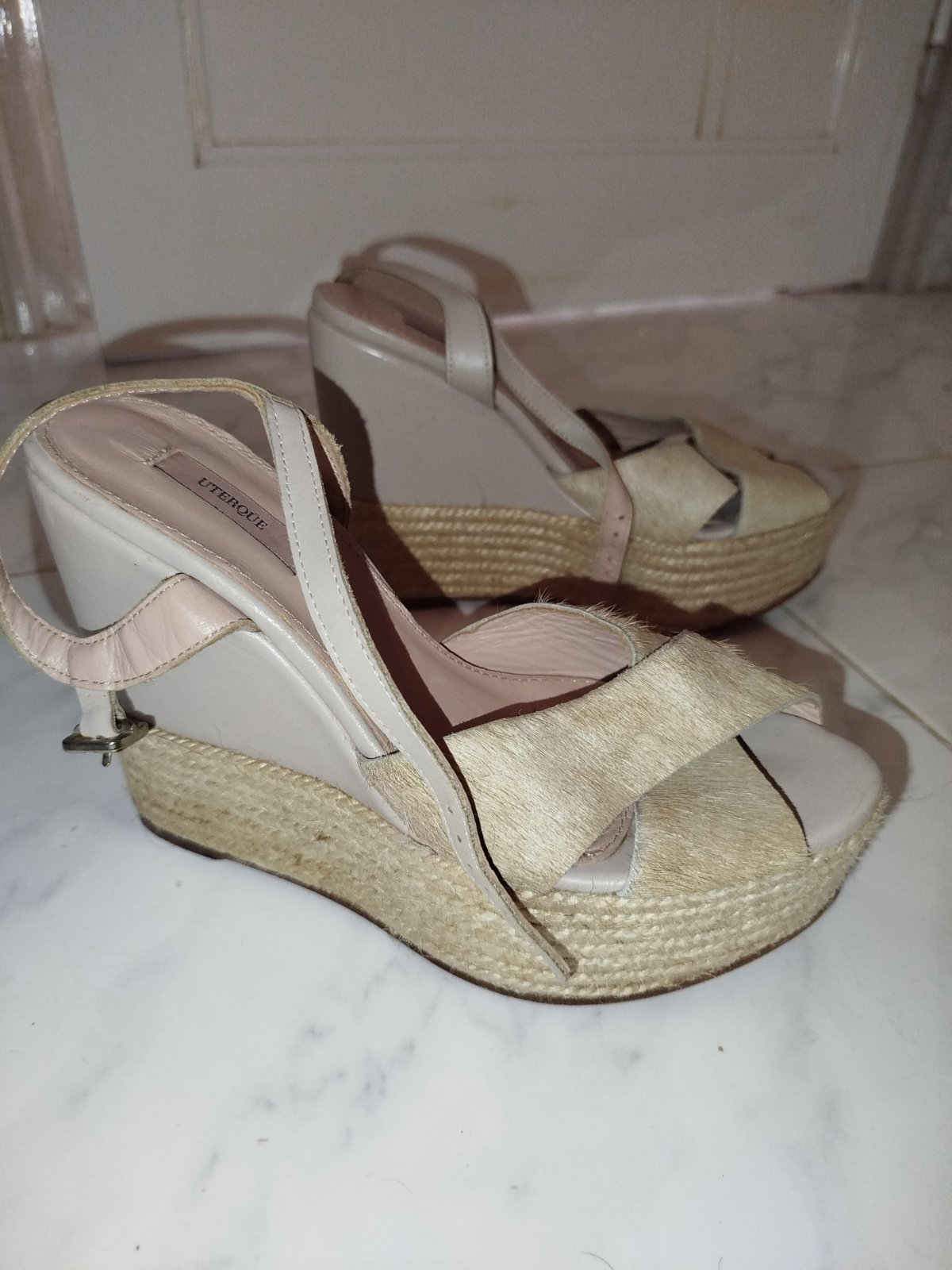 Sandale en toile greige 