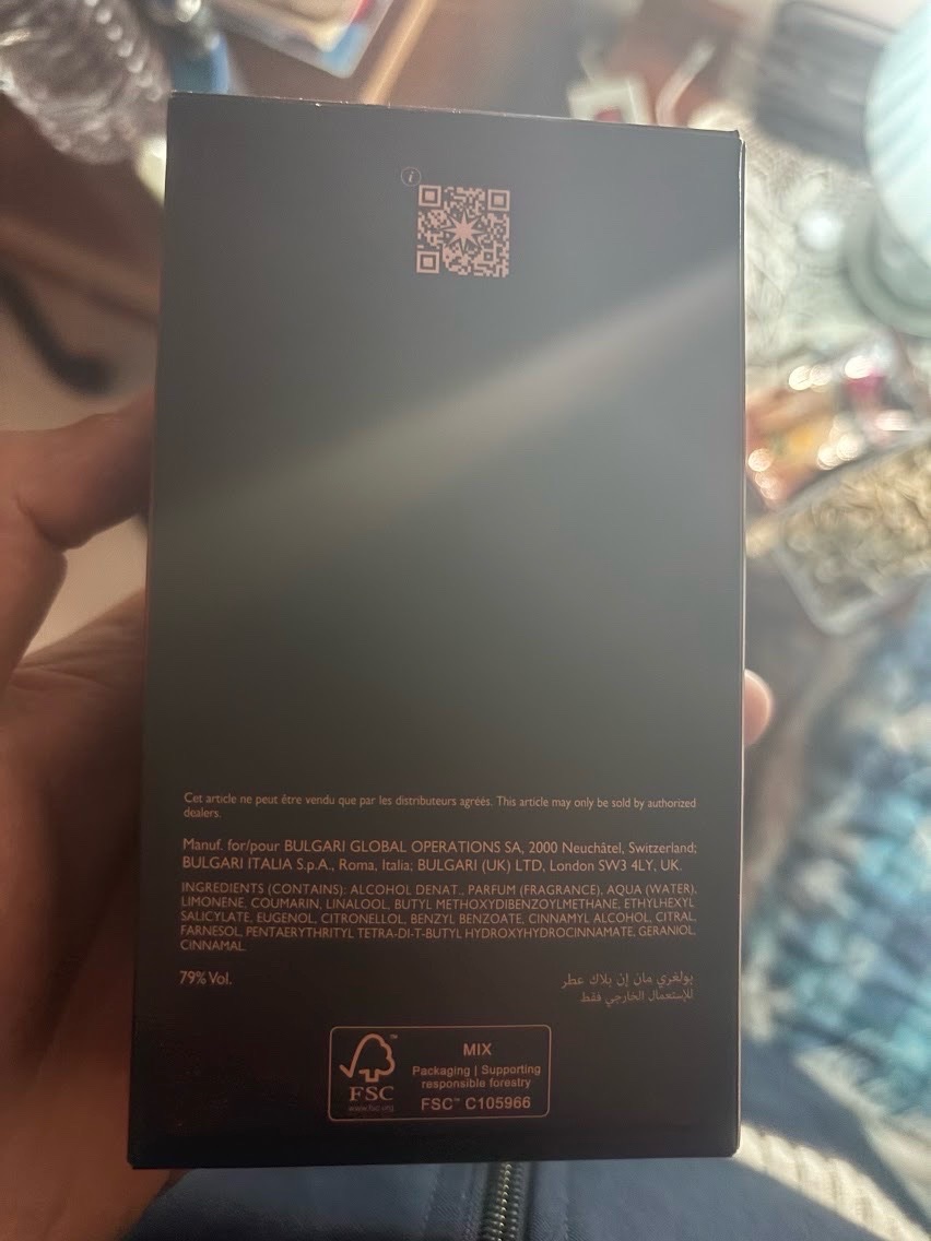 Bulgari Man in Black EDP 100ml peut utilisé