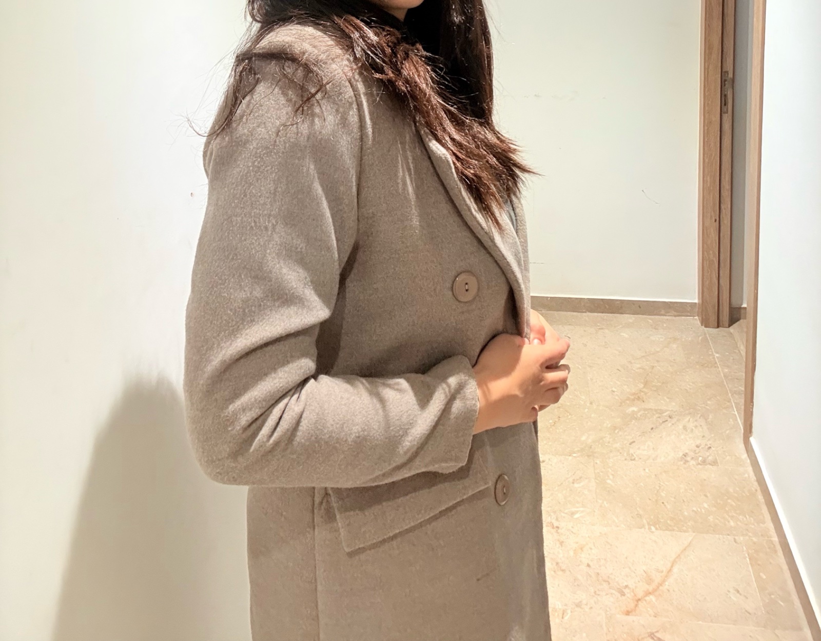 Manteau beige nife cachemire 