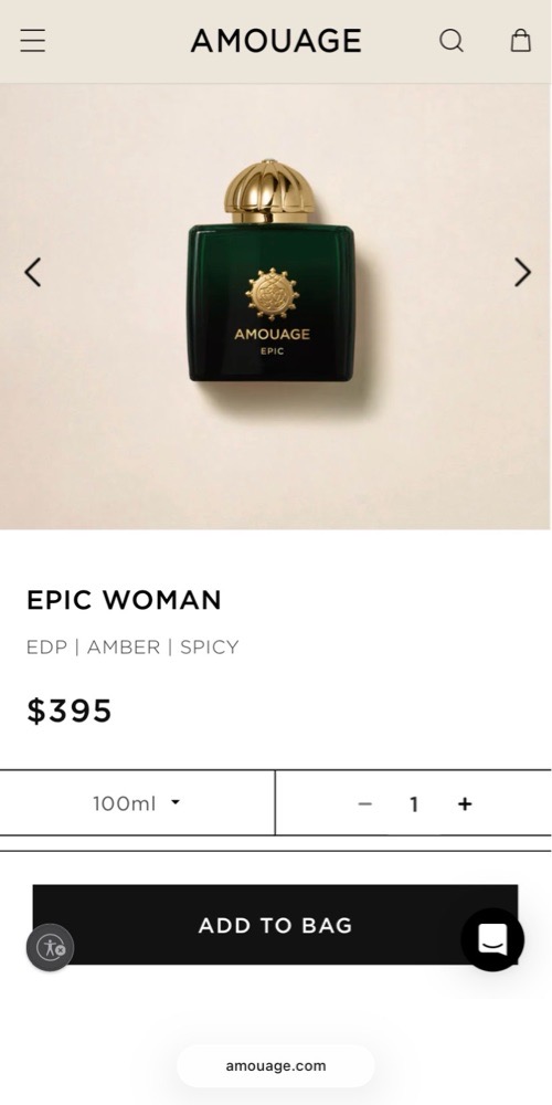 Authentique Eau de parfum Amouage 100ML Jamais utilisé
