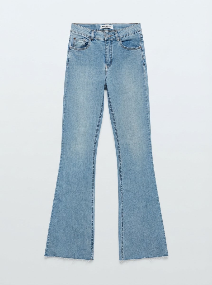 Pantallon djean pattes d'éléphant pull&bear