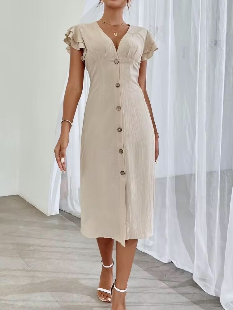Robe beige shein cotton 100%