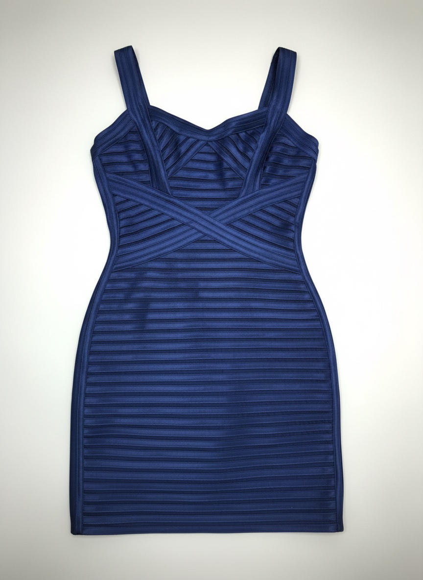 Robe courte bandage sculptante bleu roi