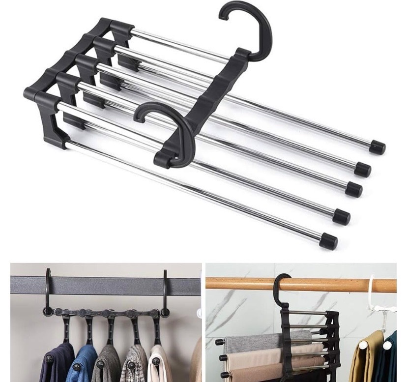 Cintre et porte-serviettes 5 en 1 pour vêtements et pantalons