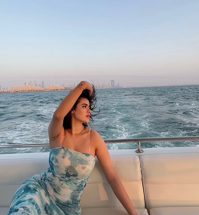 White blue dress