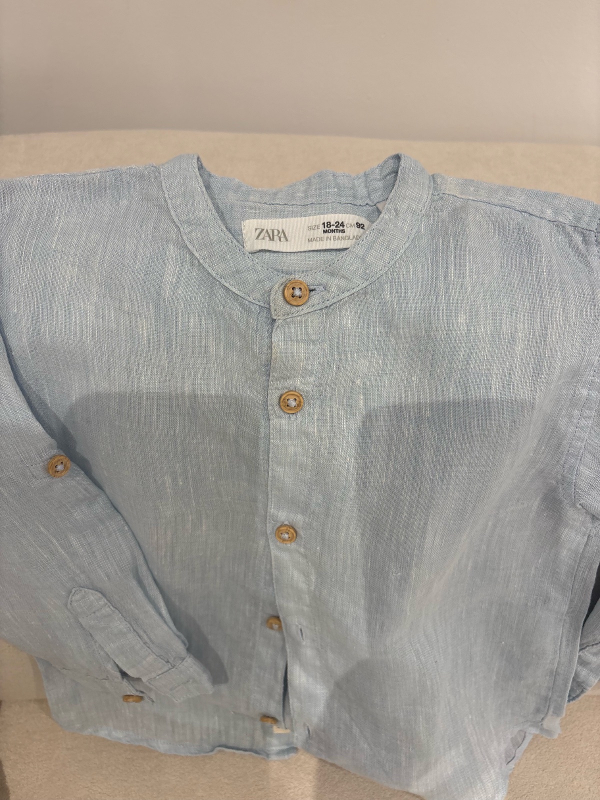 Chemise en lin Zara bleue ciel magnifique