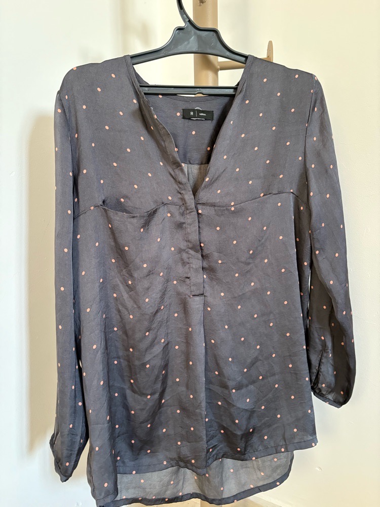 Chemise bleu en satin de soie