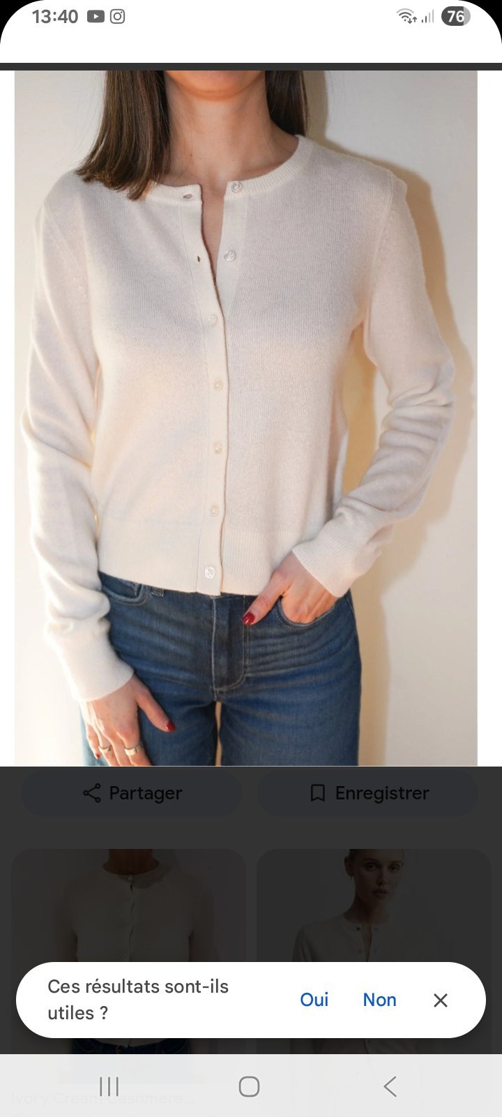 Cardigan blanc tendance 