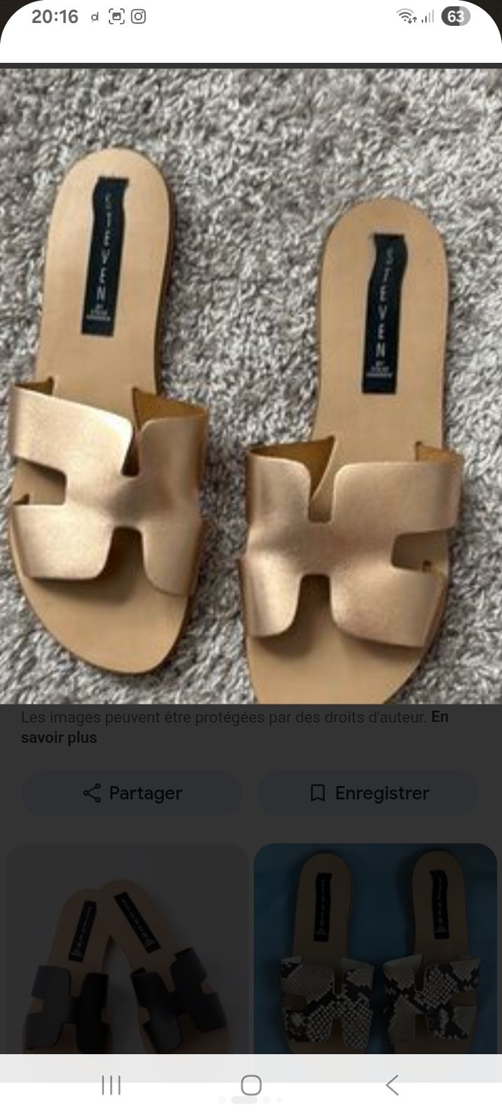 Mules dorées style Hermès