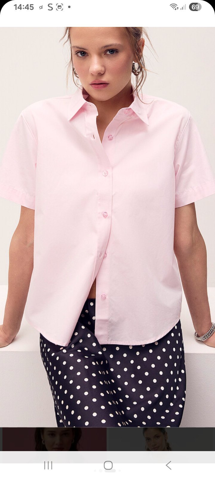 Chemise rose poudrée 