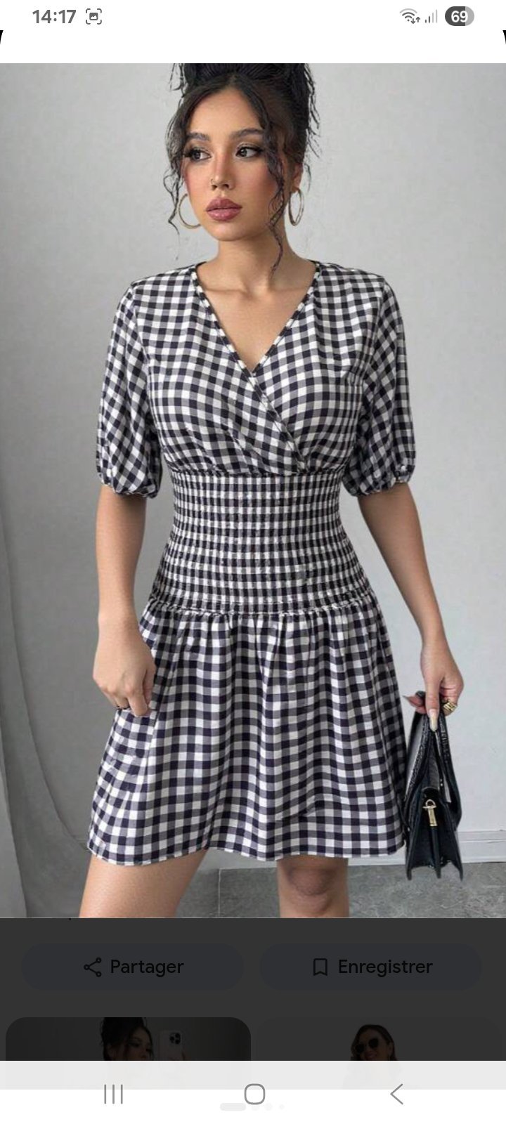 Robe vichy à smocks 