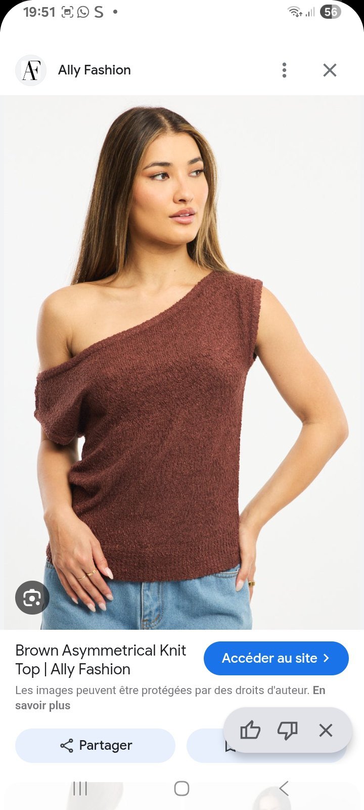 Top asymétrique PLT