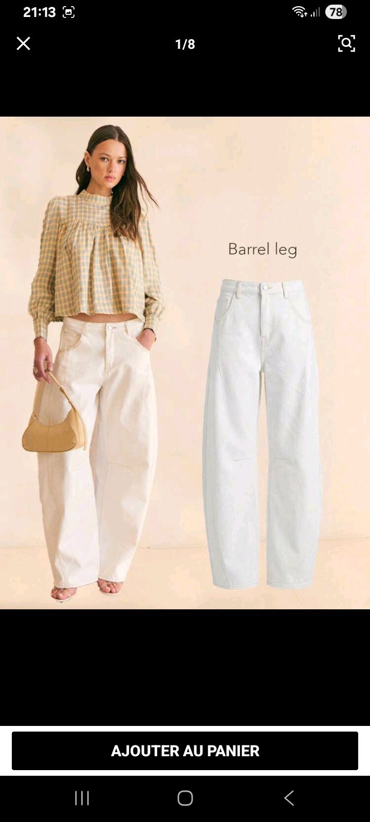 Pantalon barrel blanc 