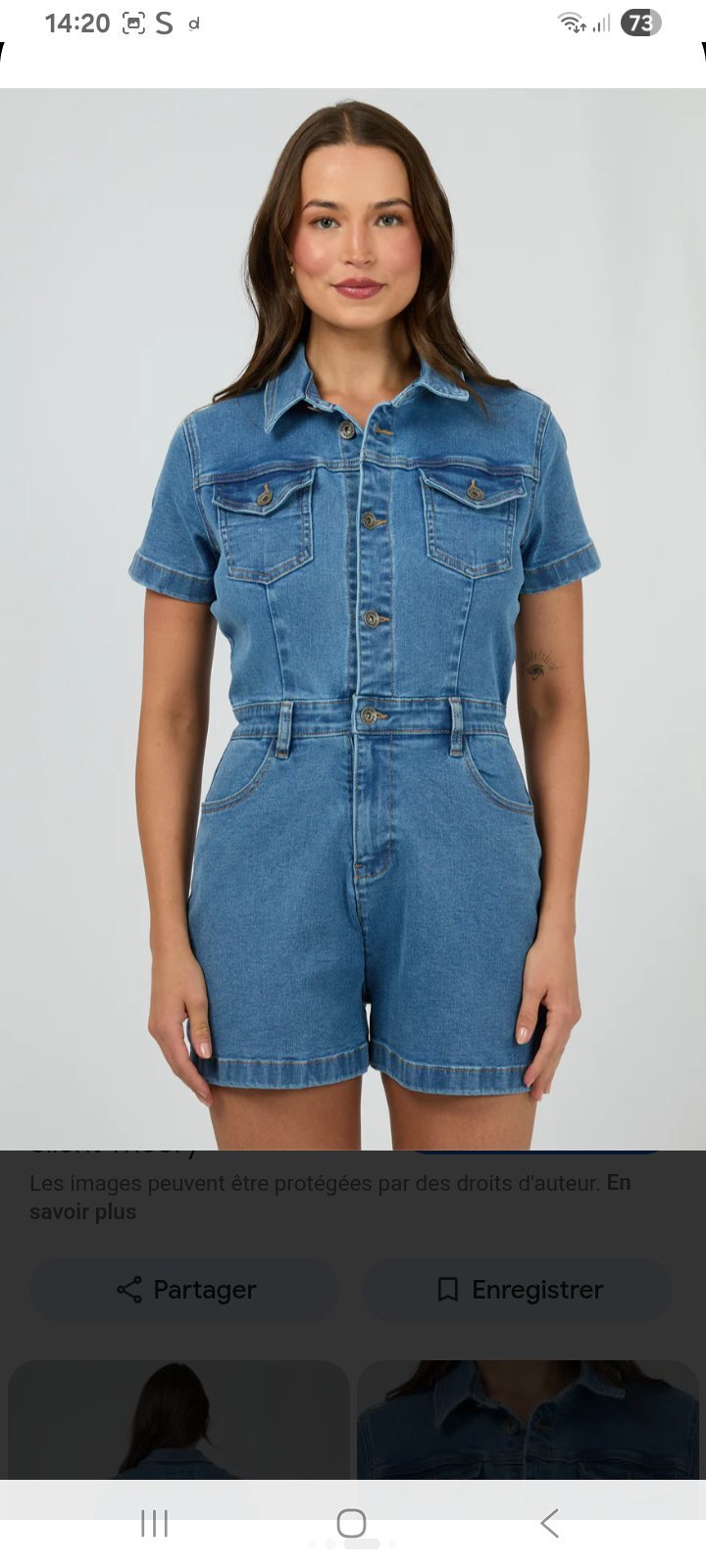 Combishort en denim 