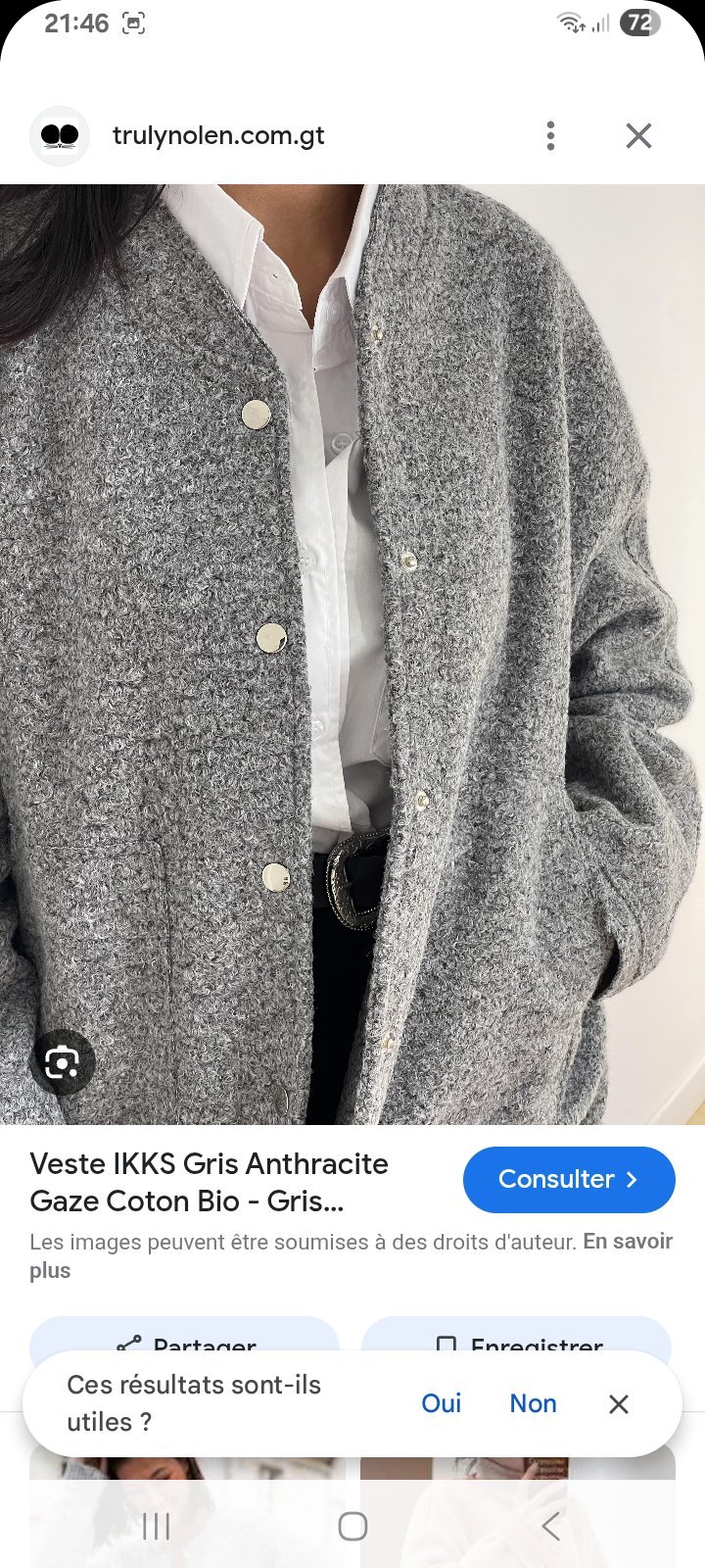 Veste en laine grise