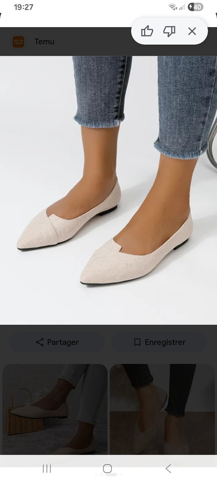 Ballerines rose poudré 