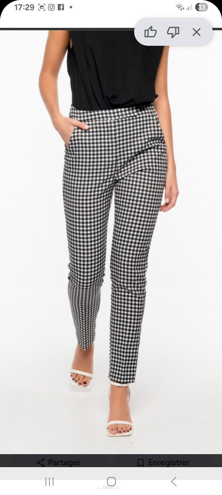 Pantalon vichy tendance 
