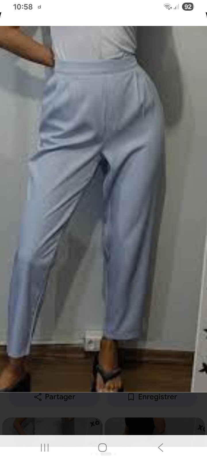 Pantalon cigarette azur