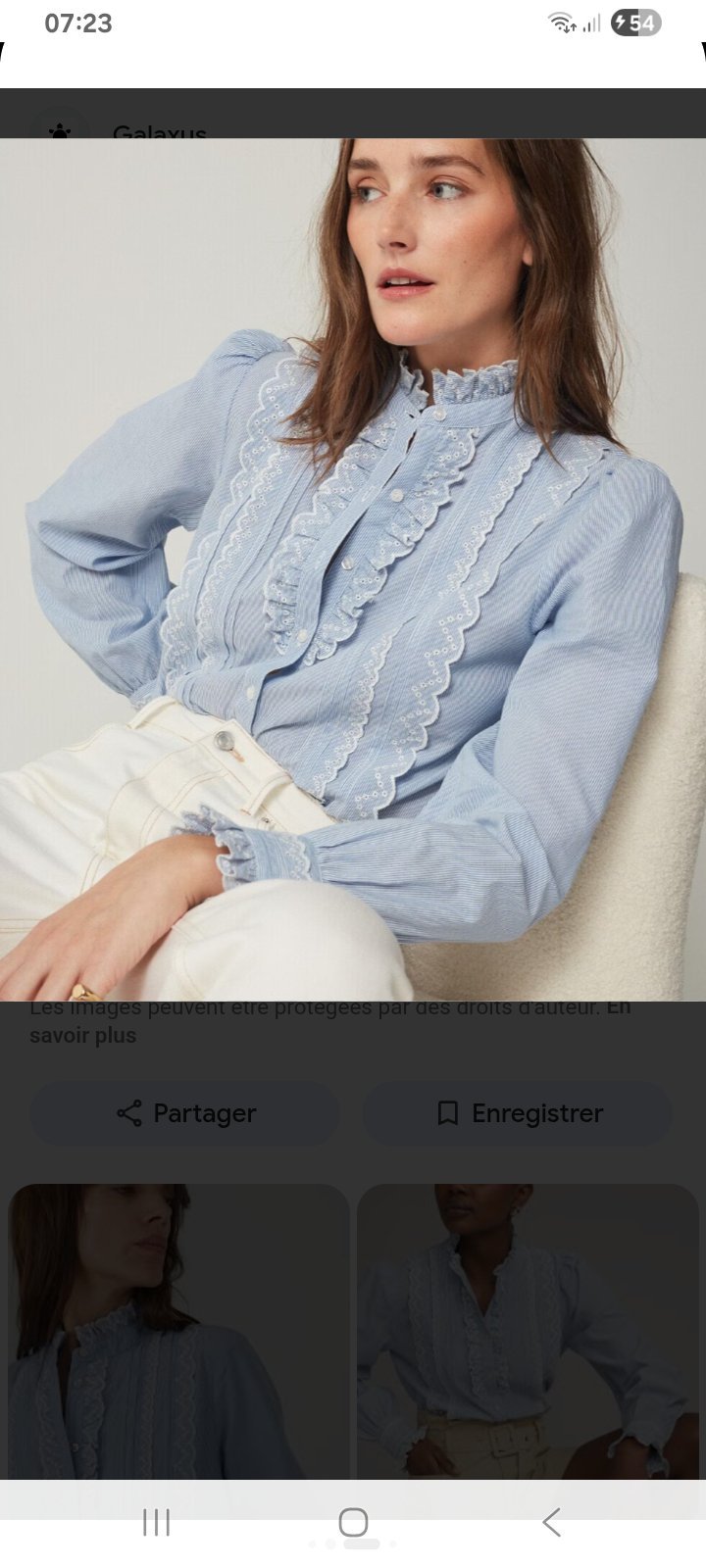 Chemise de bureau azur