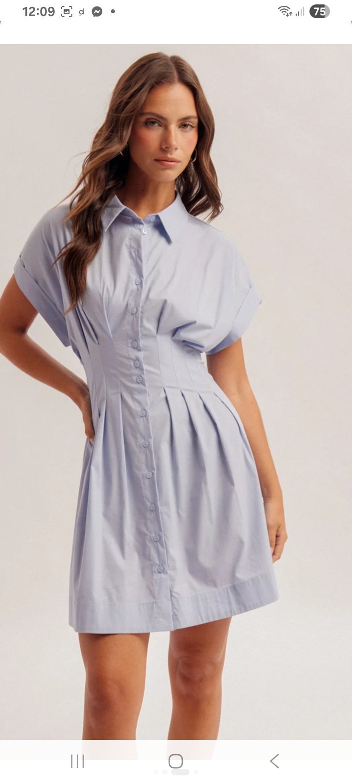 Robe chemise azur