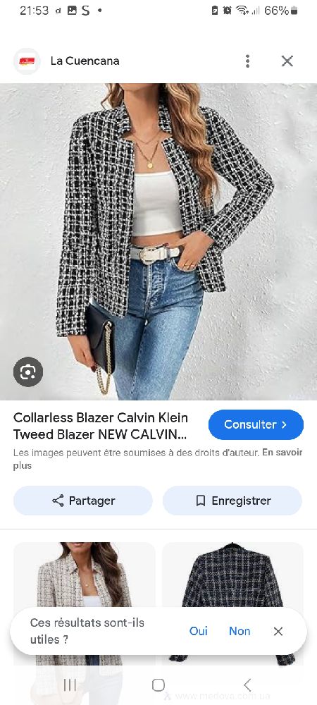 Veste tweed Calvin Klein 