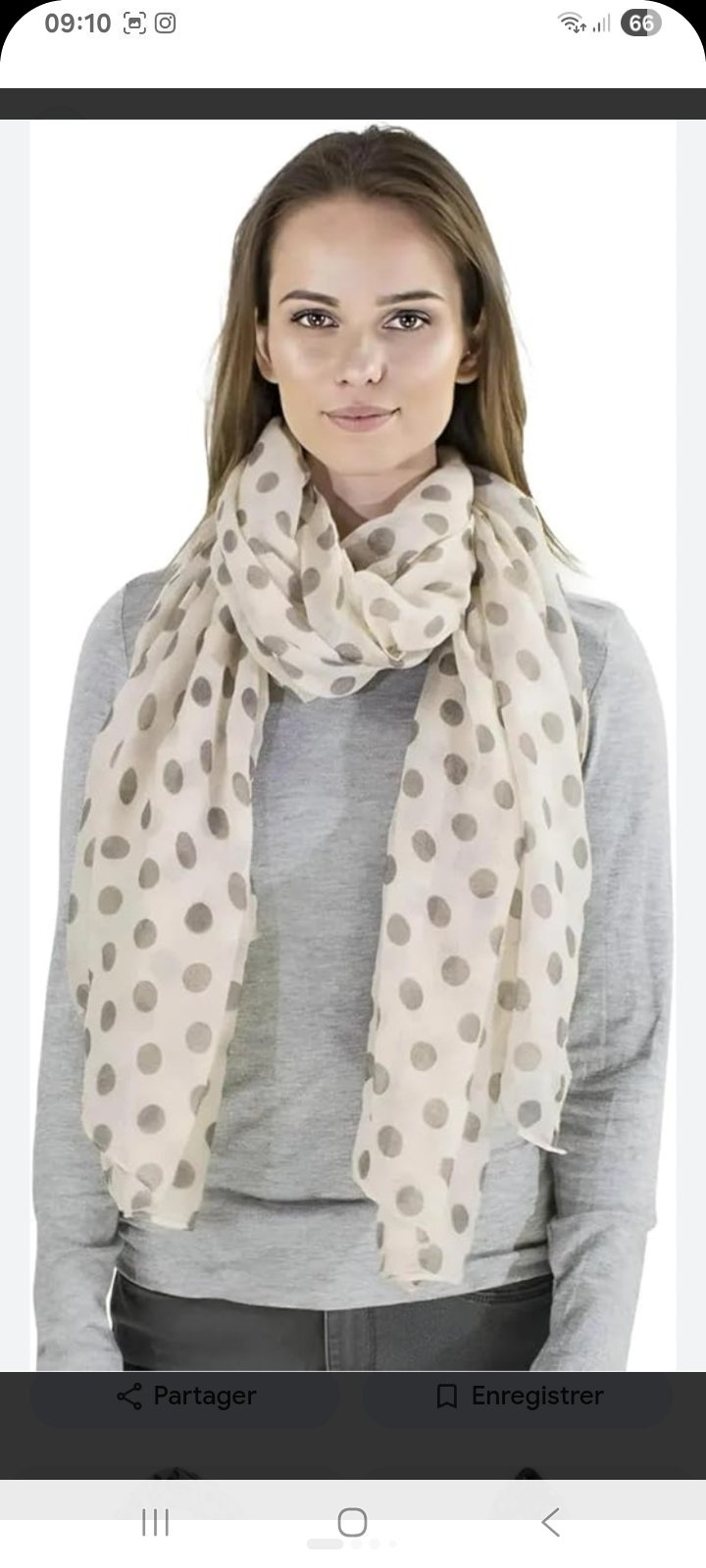 Foulard beige à points 