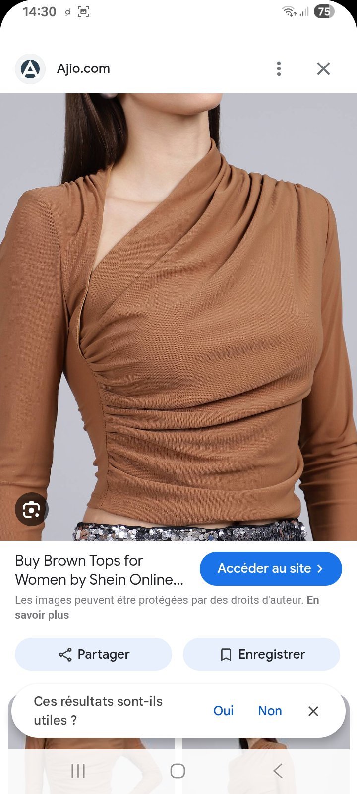 Top drapé camel
