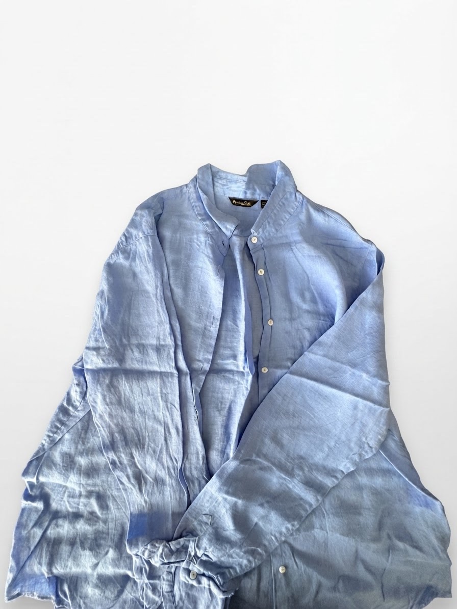Chemise bleu en lain massimo dutti