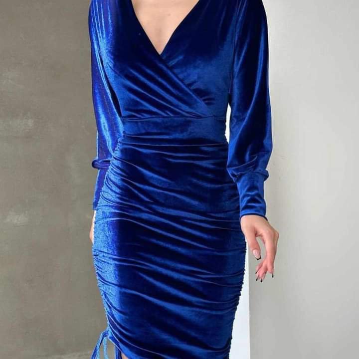 Robe velours bleue 