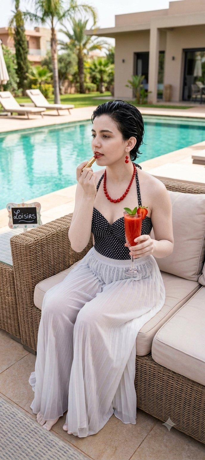 Lot maillot et pantalon plissé en voil