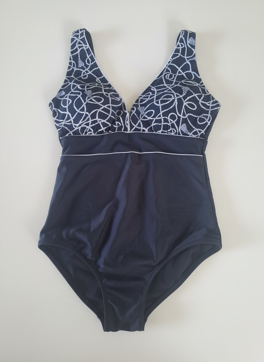 Maiilot de bain noir 1 pièce avec motifs