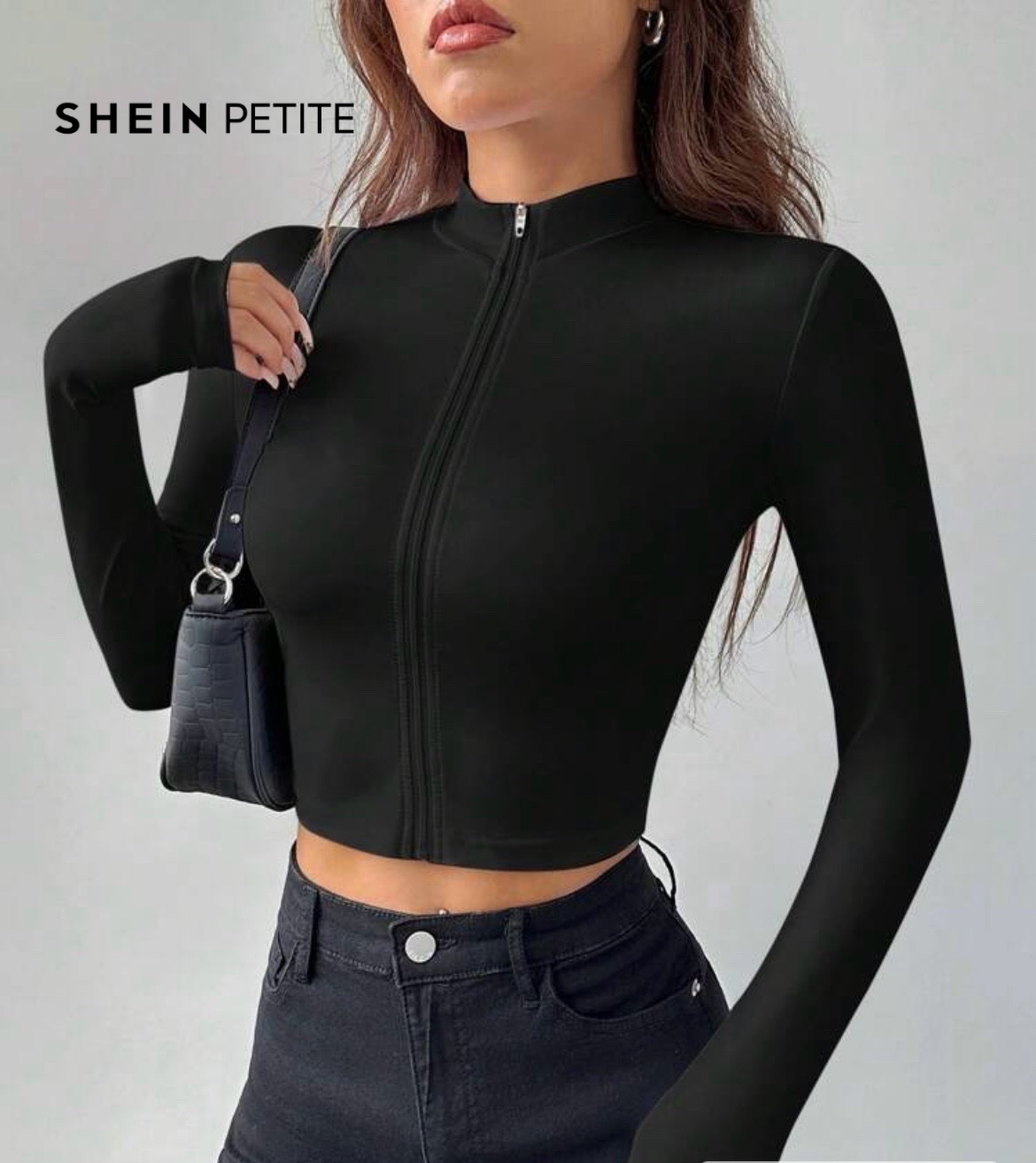 Pull shein noir avec zip taille S