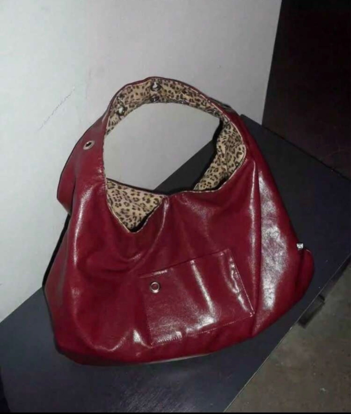 Sac rouge leopard