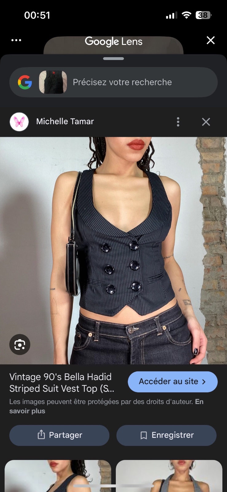 Veste sans manches ajustable vintage taille S M