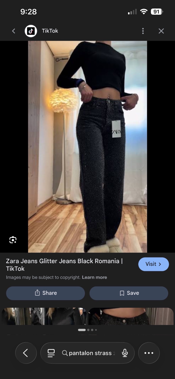 Zara jeans glitter jeans black 