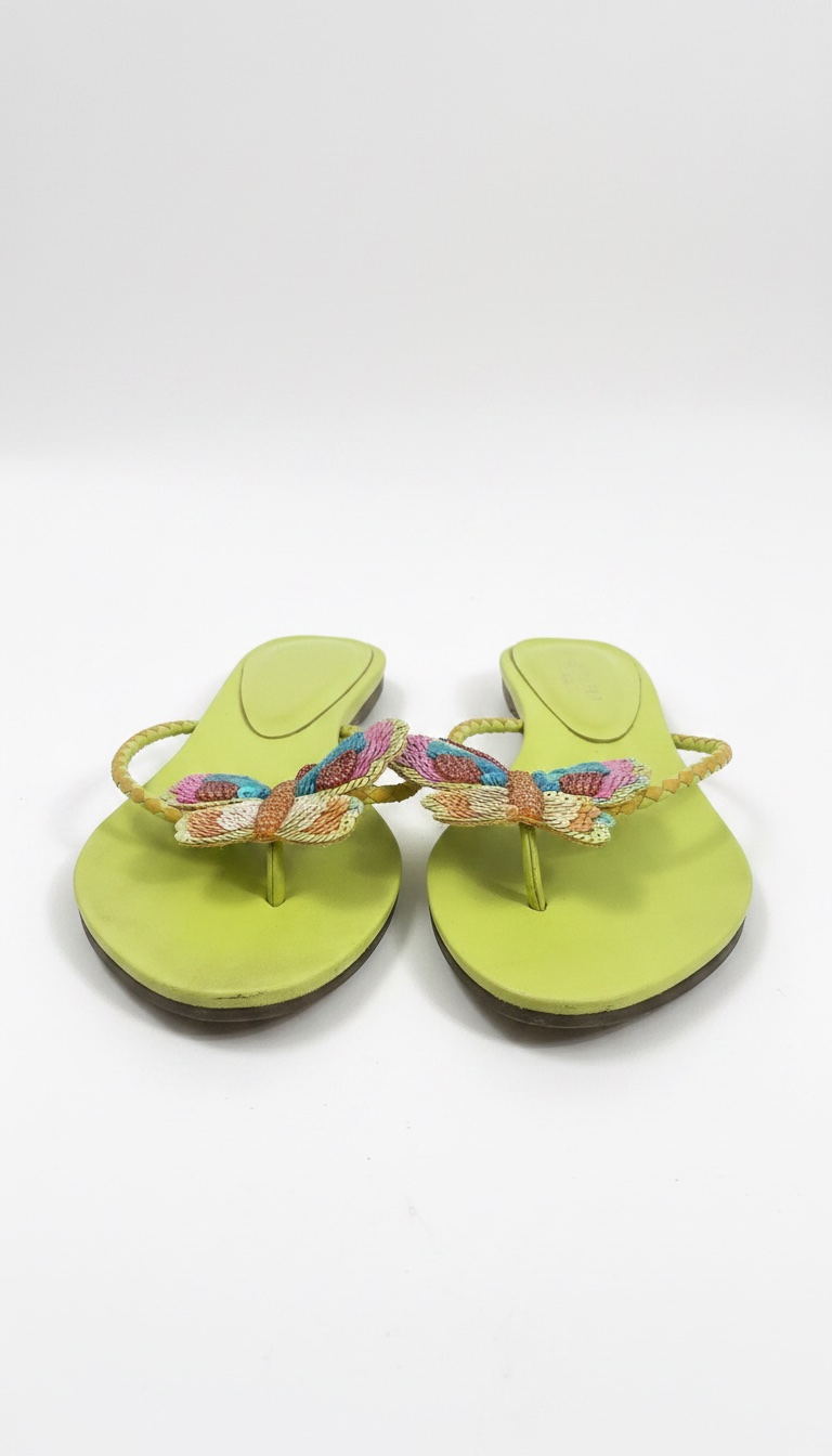 Sandelle vert motif papillion