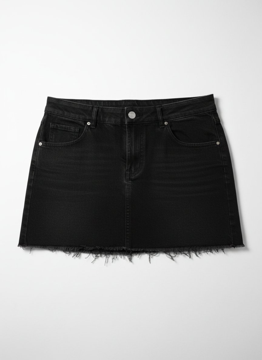 Mini-jupe en jean noir