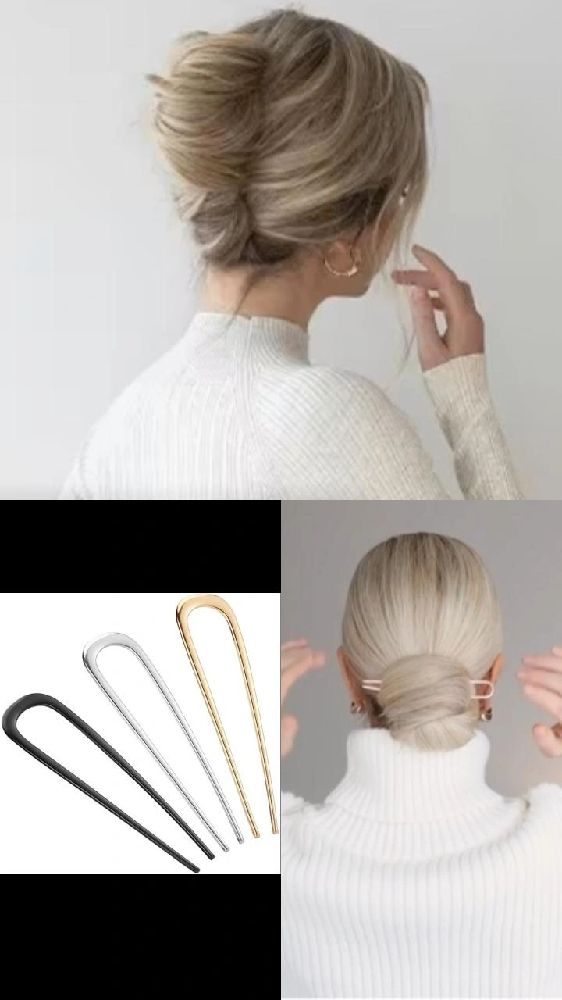 Elegant vintage french hair pin,U-shaped