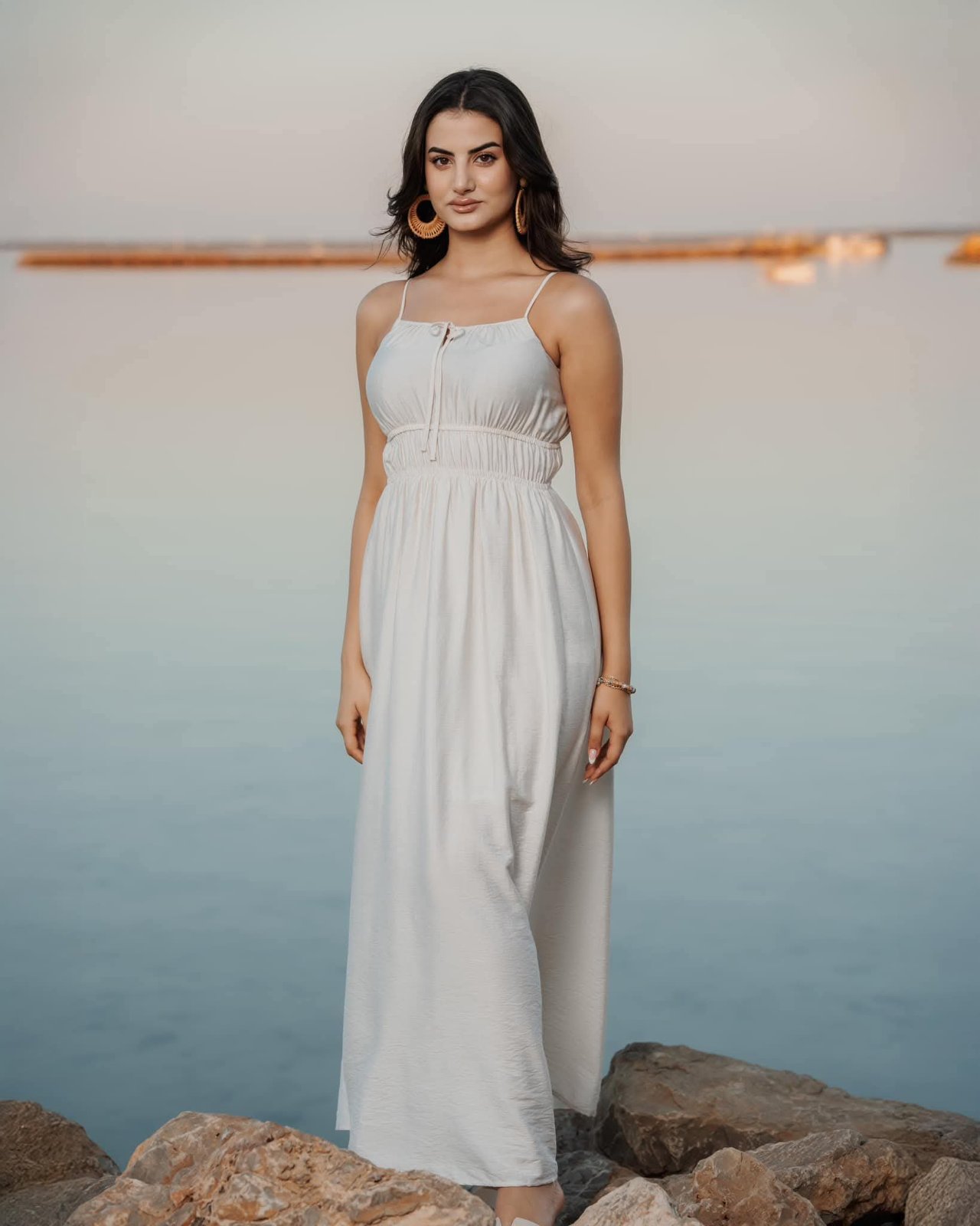 Robe longue blanc cassé 