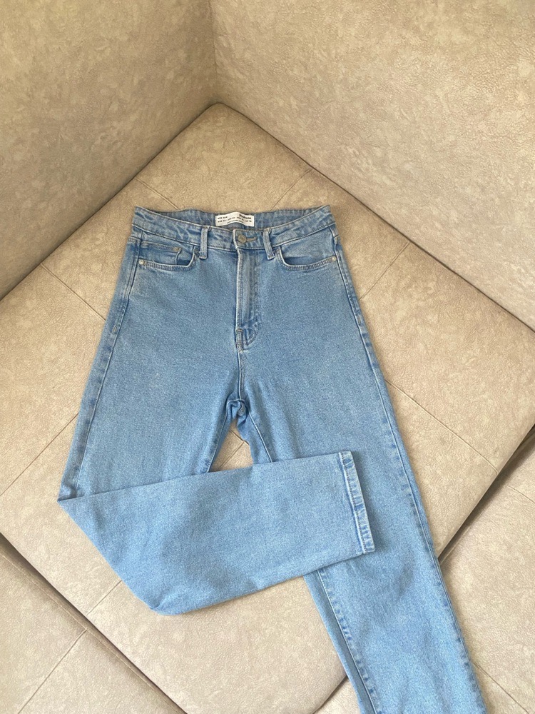 Jean Stradivarius Taille 38 - Coupe Mom Bleu - Occasion Très Bon état