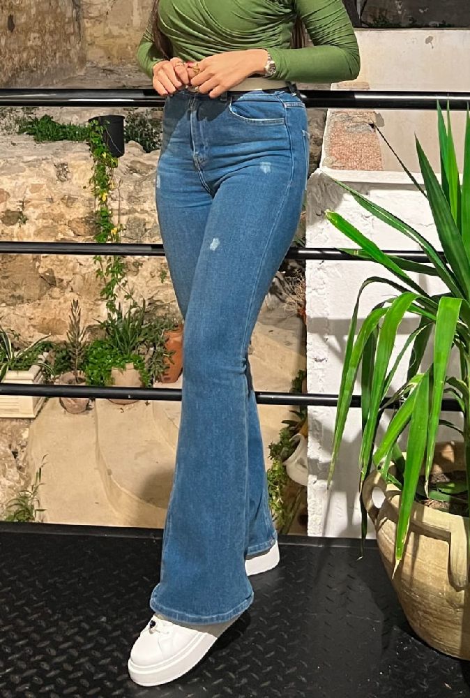 pantalon djine pattes éléphant en très bon état ylabes 36 fort ou 38 b dhabt