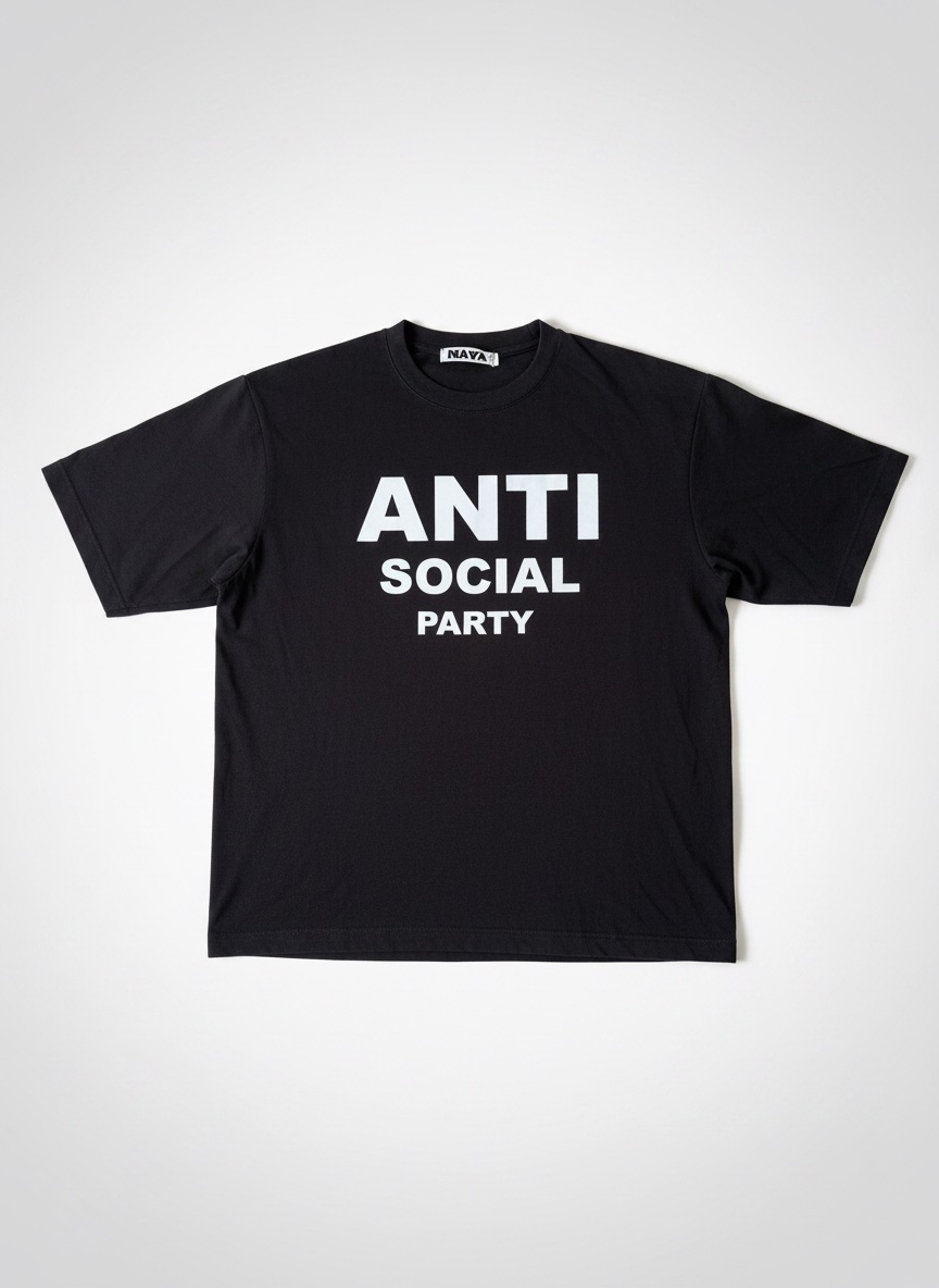 Natasha Zinko Anti Social Party Graphic T-Shirt.  Size  XL